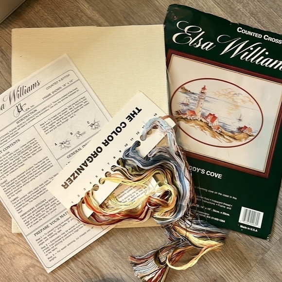 Elsa Williams Paddy’s Cove Counted Cross  Stitch Kit Lighthouse Seascape 10”x14” - Picture 3 of 10